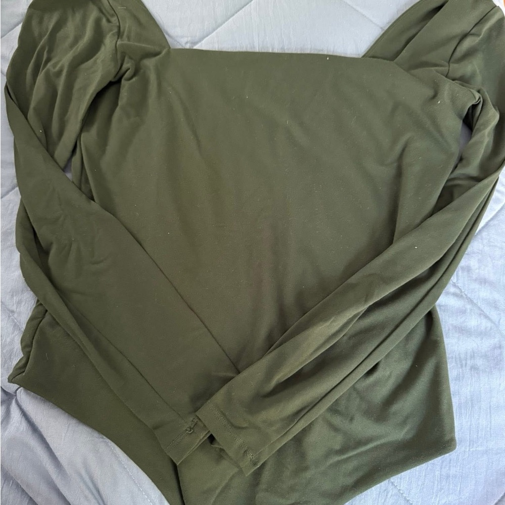 nuuds Olive Green Long Sleeve Bodysuit